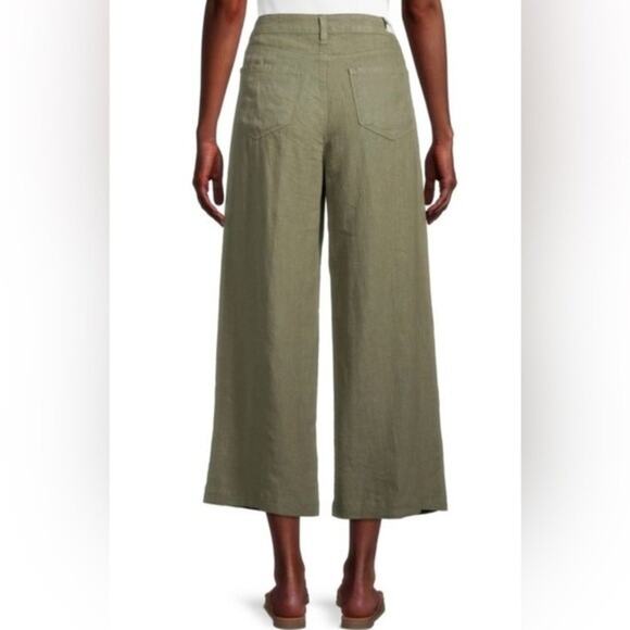 L’ Agence Danica Trousers Pants Linen Wide Leg Cropped High Rise Boho Sz 25 - Picture 2 of 11
